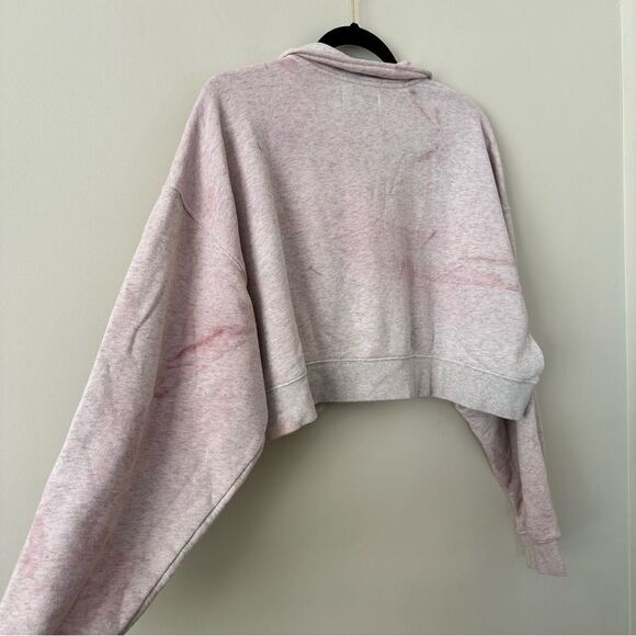 Aritzia-Tna Cropped Tie Dye 1/4 Zip Pullover (Size:Large) - Picture 9 of 12